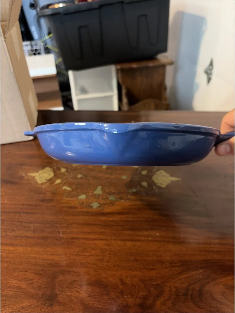 Le Creuset 23 Blue Enameled Cast Iron Skillet